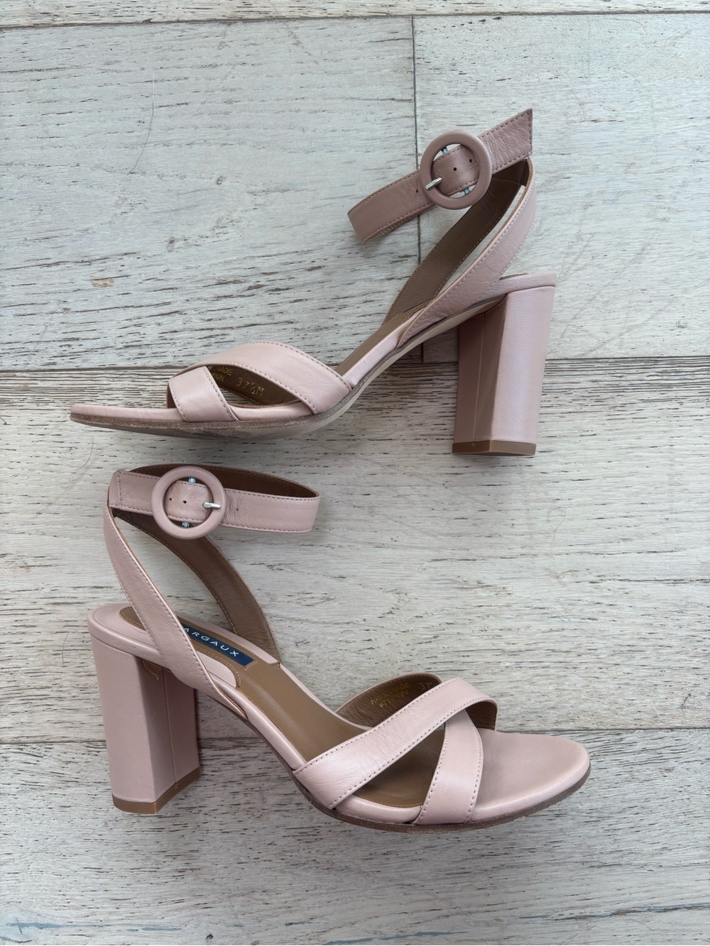 Margaux Blush Block Heel Ankle-Strap Sandals